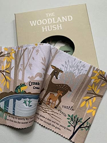 ThreadBear Design The Woodland Hush Cloth Rag Book com animais ilustrados para leitura precoce e desenvolvimento de aprendizagem