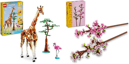 LEGO Criador 3 em 1 animais selvagens de safari, brinquedo de girafa para figuras de gazela para modelo de leão, conjunto para crianças, meninas e meninos de 9 anos ou mais, inclui flamingo e borboleta, presentes da natureza