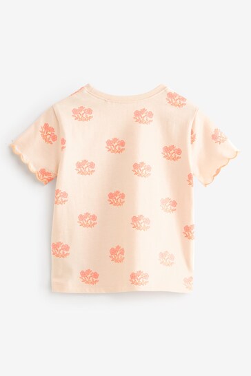 |Niña| Camiseta Vieira Manga Corta - Flor Rosa Fluro (3 meses - 7 años)