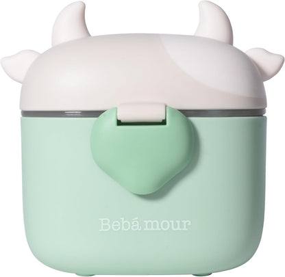 Bebamour Dispensador de leche en polvo para bebés, Dispensador de fórmulas para snacks para bebés, 230 g de leche en polvo, 450 ml, verde claro