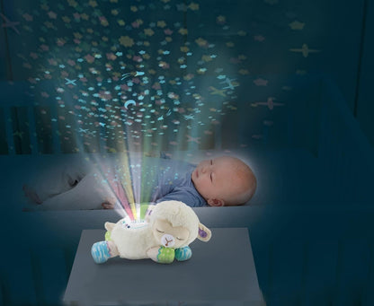 VTech Chupete 3 en 1 Oveja Cielo Estrellado, Juguete Suave para Bebé con Proyector de Luz Nocturna, Sonidos de la Naturaleza, Ruido Blanco y Música, Regalo para Bebés 0, 3, 6, 12 Meses+, Versión en Inglés