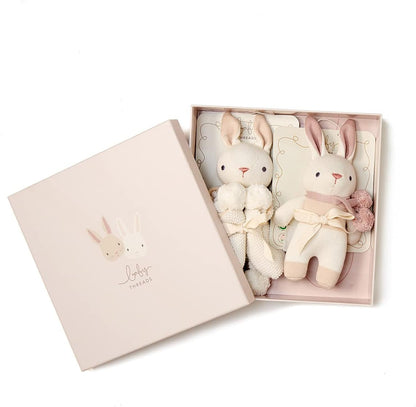 ThreadBear Design Conjunto de presente Baby Threads Bunny Cream - Presente para bebê