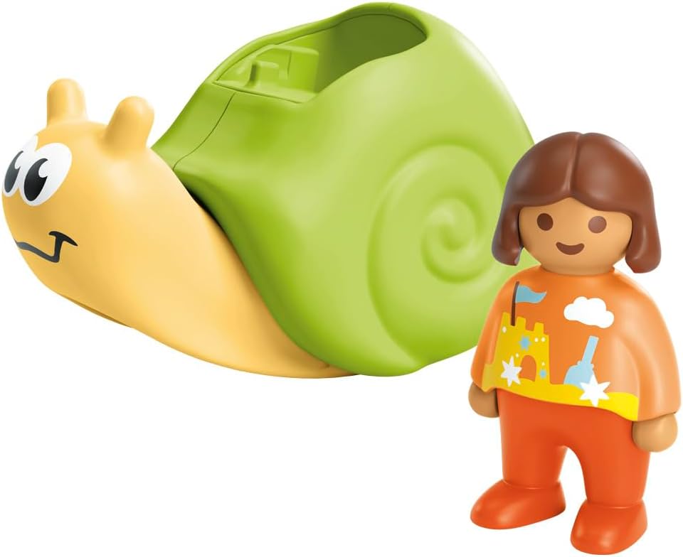 PLAYMOBIL 71699 JUNIOR: Caracol de balanço com recurso de chocalho, brinquedos de aprendizagem precoce com recurso de chocalho, feitos de mais de 90% de plástico à base de plantas, brinquedo para presentear