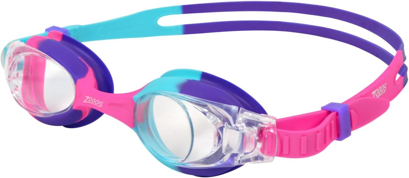 Zoggs Óculos de natação Little Bondi Kids, óculos de natação com proteção UV, alça de óculos infantis de ajuste rápido Split Yoke Comfort, lentes de óculos de natação transparentes sem neblina, óculos Zoggs para crianças de 0 a 6 anos