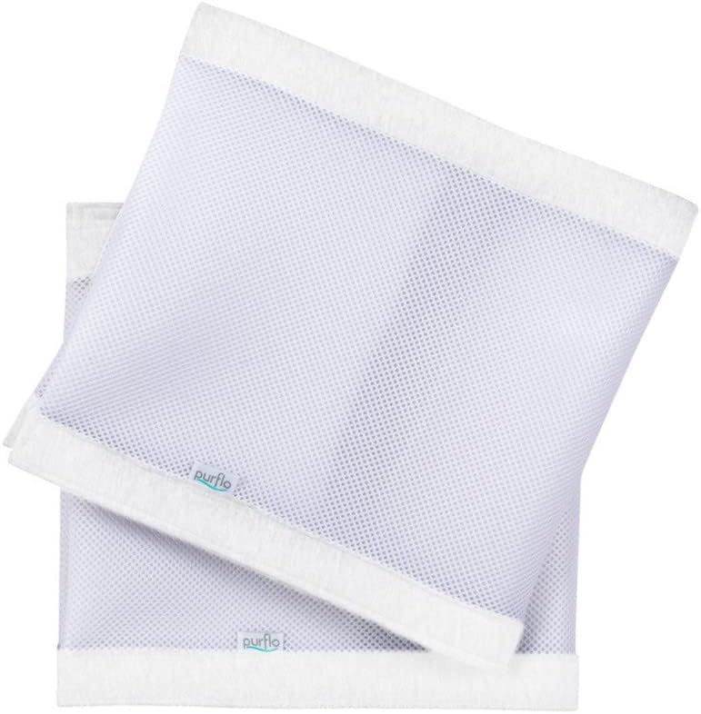 Protector de cuna transpirable PurFlo | Alternativa segura a los protectores de cuna tradicionales | Malla lavable a máquina y cierres de velcro fáciles de instalar | Se adapta a cunas de hasta 140 x 70 cm | Esenciales para bebés | nube gris