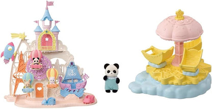 Sylvanian Families 5538 Baby Amusement Park - Conjuntos de brinquedos para casa de bonecas e 5539 Baby Star Carousel - Conjuntos de brinquedos para casa de bonecas