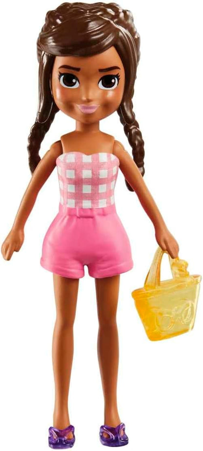 Polly Pocket Beach Shimmer Fashion Pack Set Includes One Doll, Apparel and Additional Accessories for Girls Ages 4 and Up