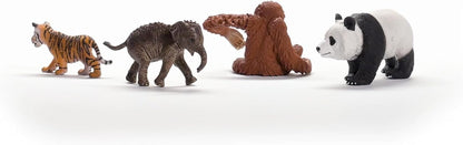 SCHLEICH Wild Life Africa Starter Set Figurine para maiores de 3 anos, Conjunto de 4 figuras em miniatura, 2,5 x 24,7 x 18,6 cm, 42721, Conjunto de figuras de brinquedo para dramatização, contação de histórias, colecionismo