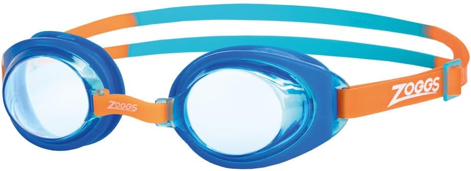 Zoggs Óculos de natação para crianças Little Ripper, óculos de natação com proteção UV, alça de óculos para crianças com ajuste de deslizamento dividido, lentes de óculos de natação rosa sem neblina, óculos para crianças de 0 a 6 anos