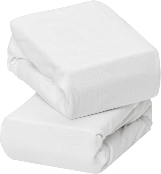 Clevamama Casaco de viagem com lençóis de algodão jersey 68 x 97 x 10 cm - Branco (2 unidades)