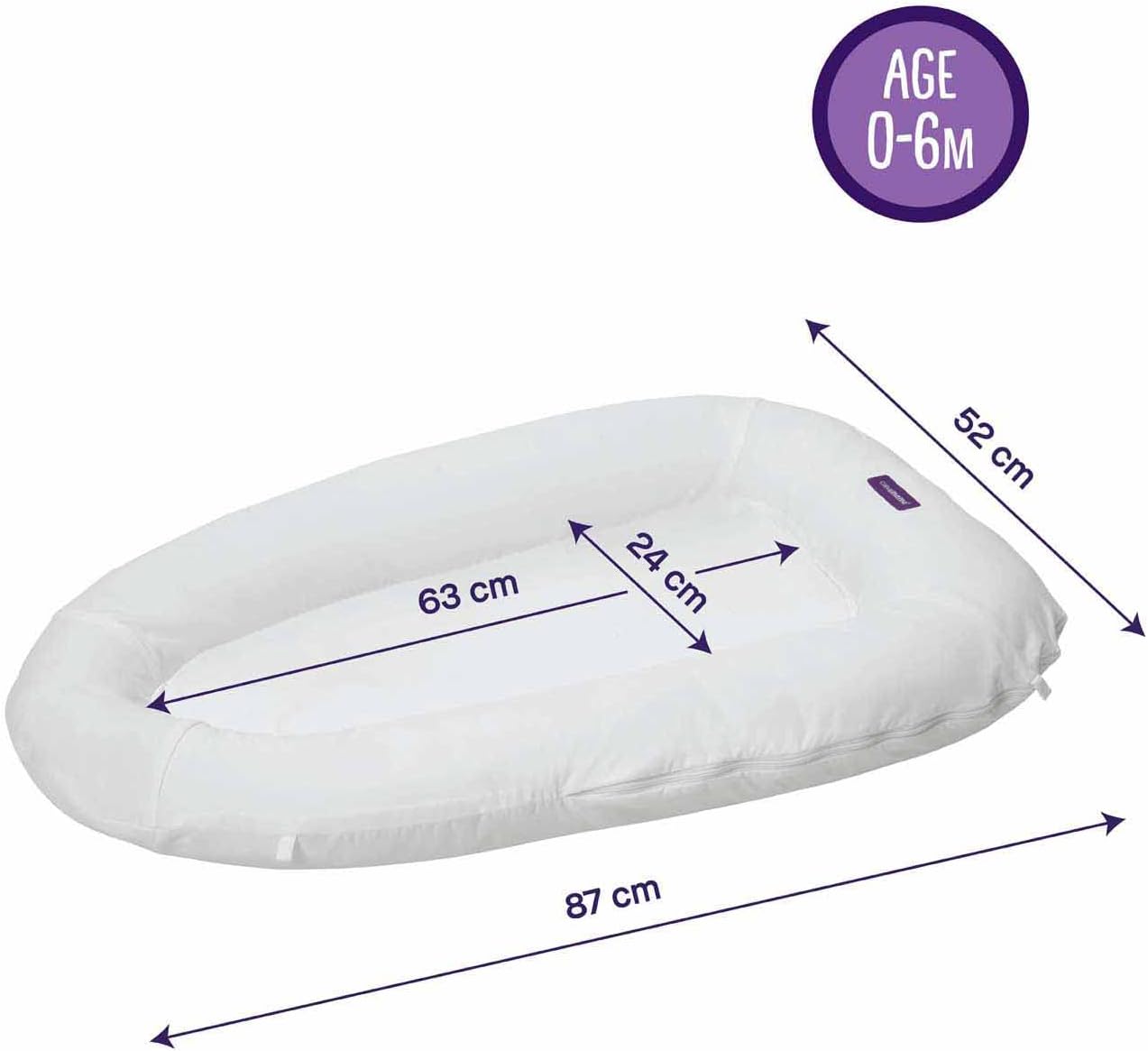 ClevaMama ClevfaoM Baby Pod &amp; Cocoon Nido para recién nacido, certificado para asma y alergias, abrigo y cuna reductor de barriga con bordes protectores - Paquete, 52 x 87 cm