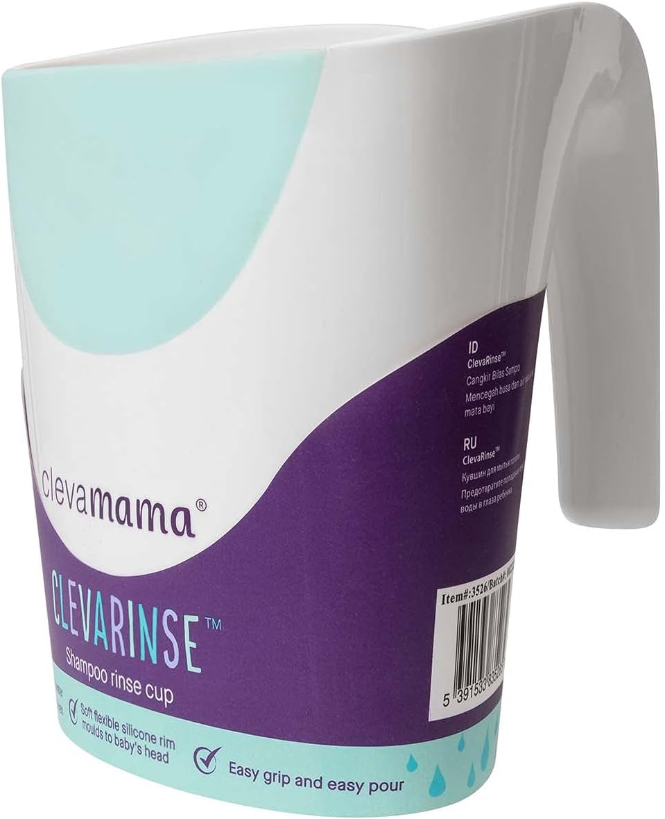 ClevaMama ClevaRinse Baby Bath Shampoo Copo de Enxágue - 500 ml, Azul