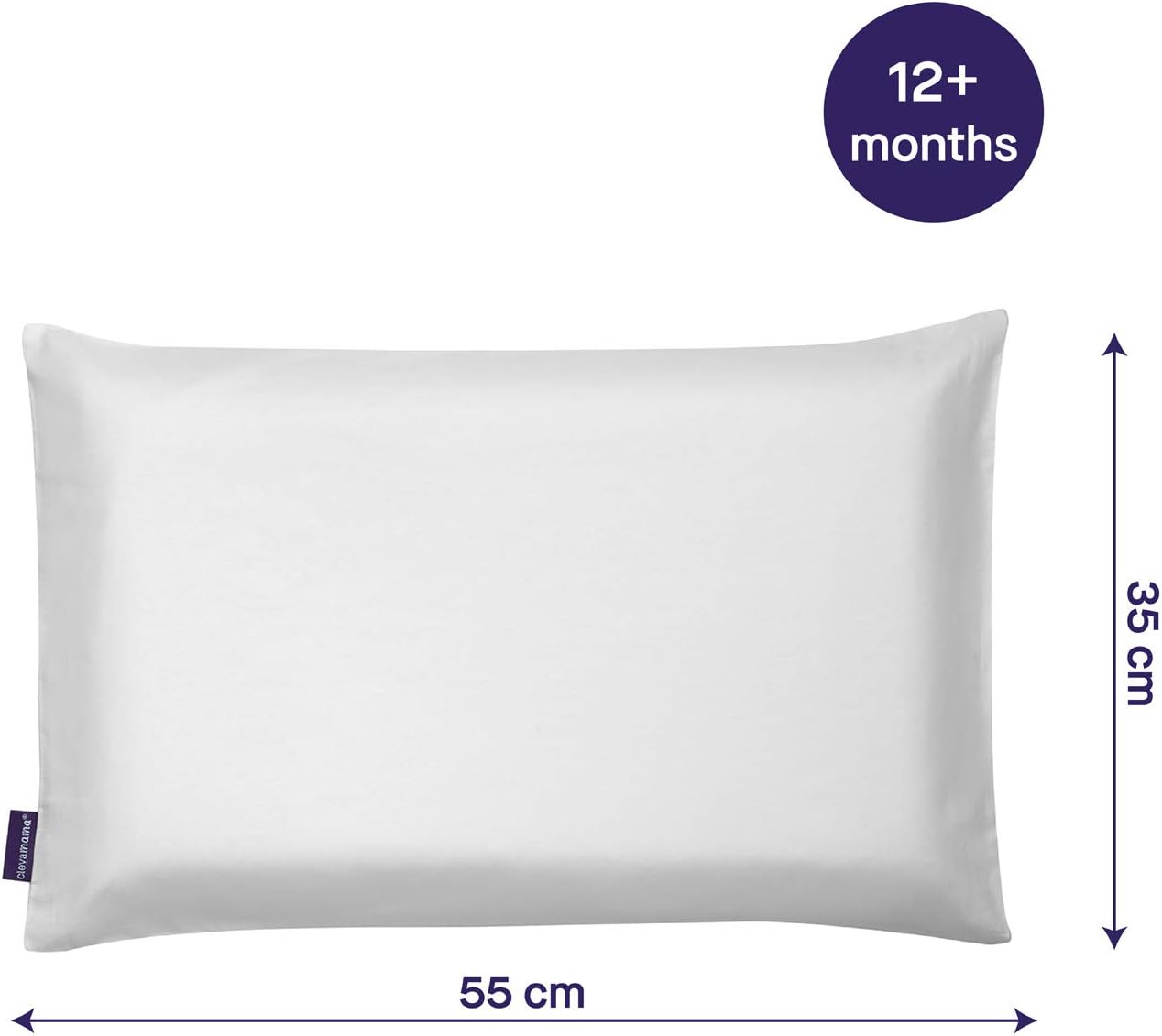 ClevaMama Funda de almohada infantil de recambio en suave jersey 100% algodón - blanco, 35x55cm