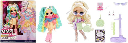 Jajaja ¡Sorpresa! Muñeca de moda OMG Sunshine Makeover - BUBBLEGUM DJ - Incluye cambio de color solar UV, muchas sorpresas y accesorios fabulosos - Gran regalo para niños de 4 años en adelante