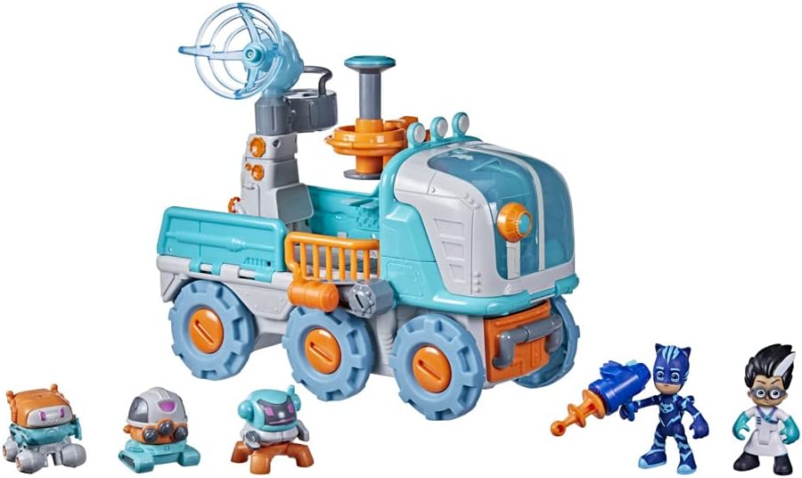 PJ Masks Romeo Bot Builder Brinquedo pré-escolar, veículo Romeo 2 em 1 e conjunto de fábrica de robôs com luzes e sons para crianças de 3 anos ou mais