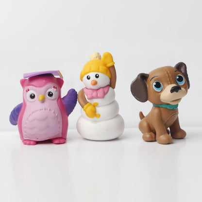 HOAME Pacote de 12 bonecas do hospital Doc McStuffins, boneco de ação para topo de bolo de aniversário (Lambie Cordeiro Peluche Dragão Boneco de Neve Gelado Hipopótamo Hallie)