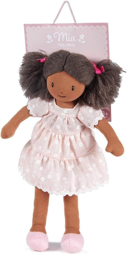 ThreadBear Design Boneca Mia Rag - Brinquedo macio com vestido rosa para crianças…