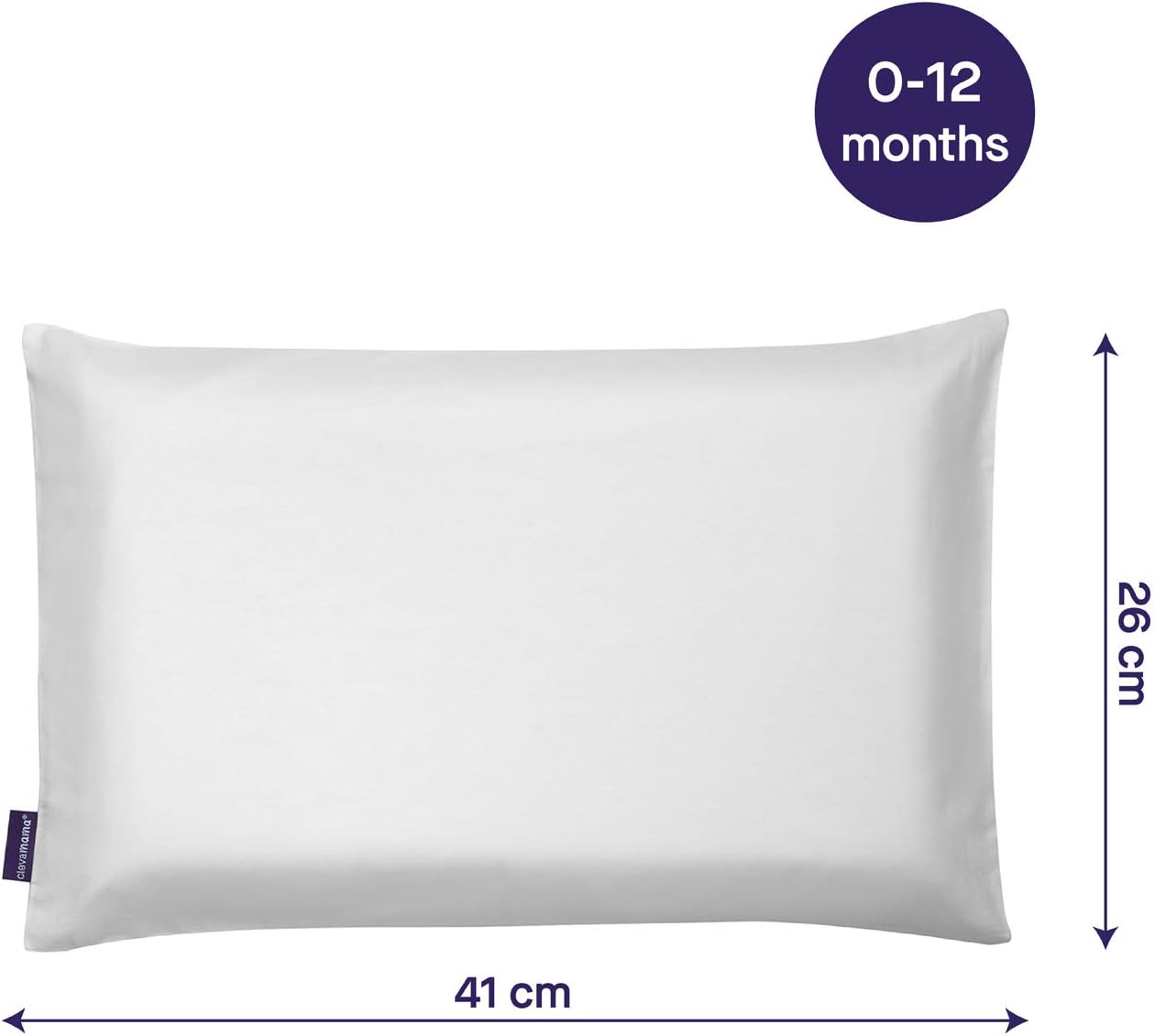 Clevamama Funda De Almohada Para Bebé, 100% Algodón, Wahite, 590 g, 3310