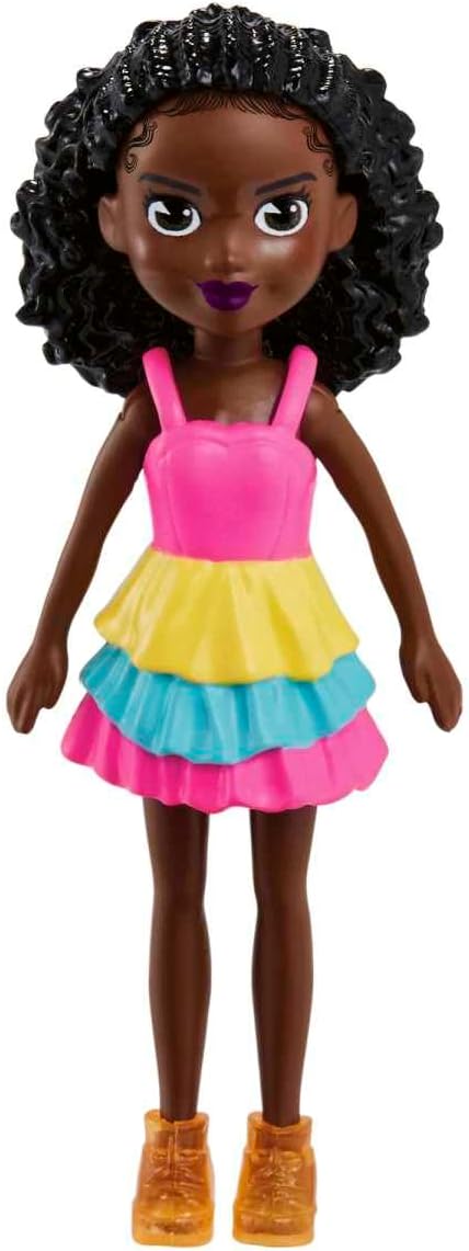 Polly Pocket Conjunto de pacote de moda Rainbow Pop inclui uma boneca, roupas e acessórios adicionais para meninas de 4 anos ou mais