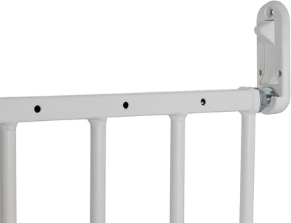 BabyDan Portão de segurança extensível de metal Multidan, branco - serve para aberturas de 62,5 cm a 106,8 cm - encaixe por parafuso e portão de pressão Munchkin Lindam Sure Shut Axis também adequado como portão para cães