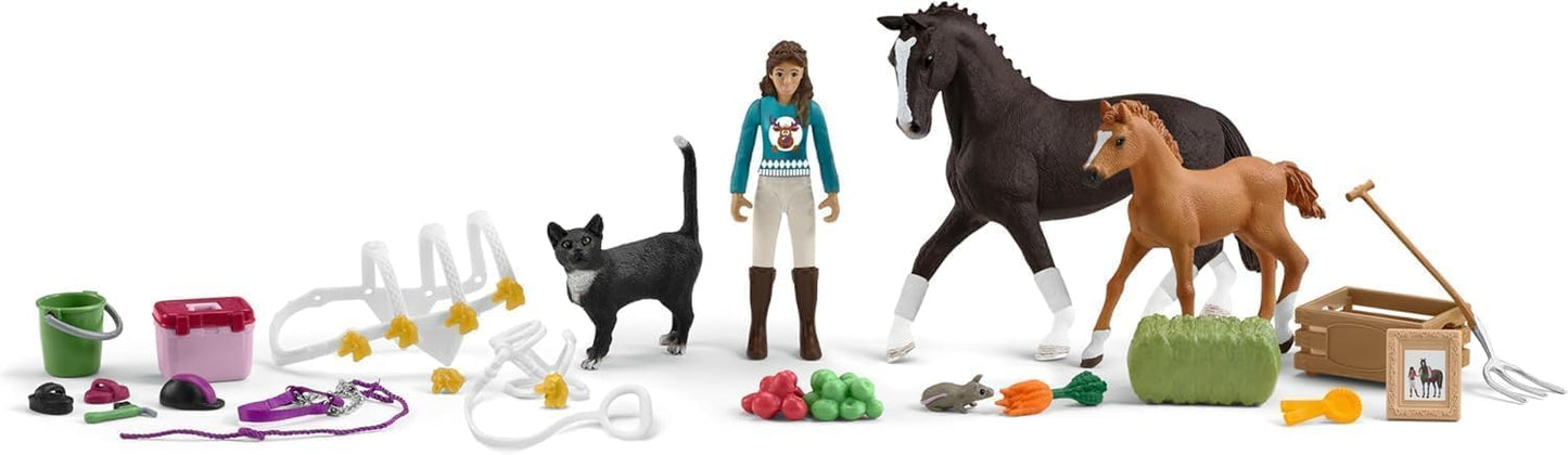 Schleich 99092 Calendário do Advento HORSE CLUB 2024, a partir de 5 anos, HORSE CLUB - Conjunto de brinquedos, 36 peças