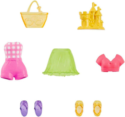 Polly Pocket Beach Shimmer Fashion Pack Set Includes One Doll, Apparel and Additional Accessories for Girls Ages 4 and Up