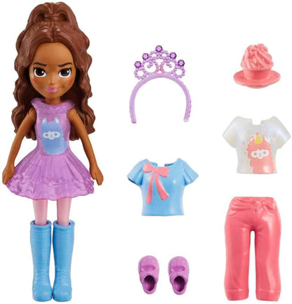 Polly Pocket Llama Shimmer Fashion Pack Play Set inclui uma boneca, roupas e acessórios adicionais para meninas de 4 anos ou mais