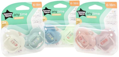 Tommee Tippee Anytime Orthodontic Kind Pacote de 2 chupetas 6-18m Design sortido UMA selecionada aleatoriamente