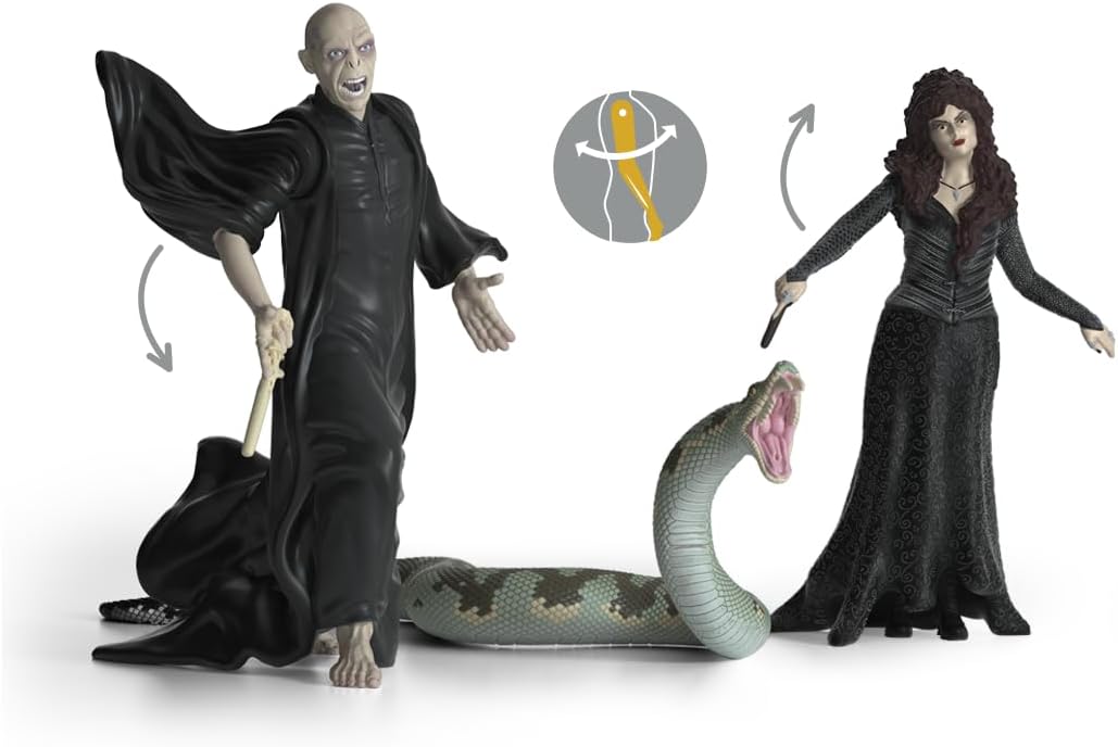 Schleich 42684 Lord Voldemort, Nagini e Bellatrix Lestrange, a partir de 6 anos WIZARDING WORLD - Estatueta, 21 x 16 x 18 cm