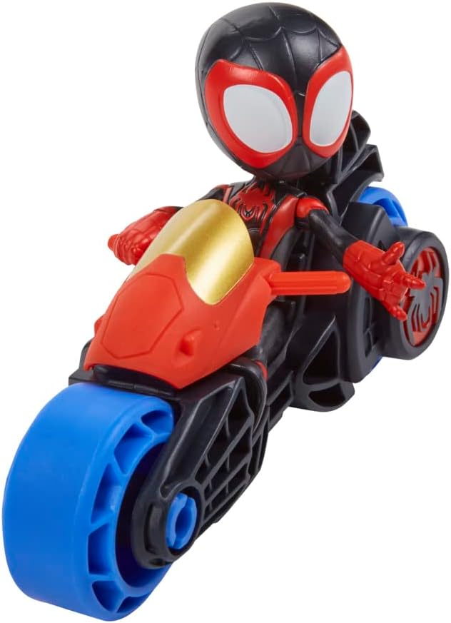 SPIDEY AND HIS AMAZING FRIENDS Marvel, Miles Morales: boneco de ação do Homem-Aranha, motocicleta de brinquedo, brinquedos para crianças de 3 anos