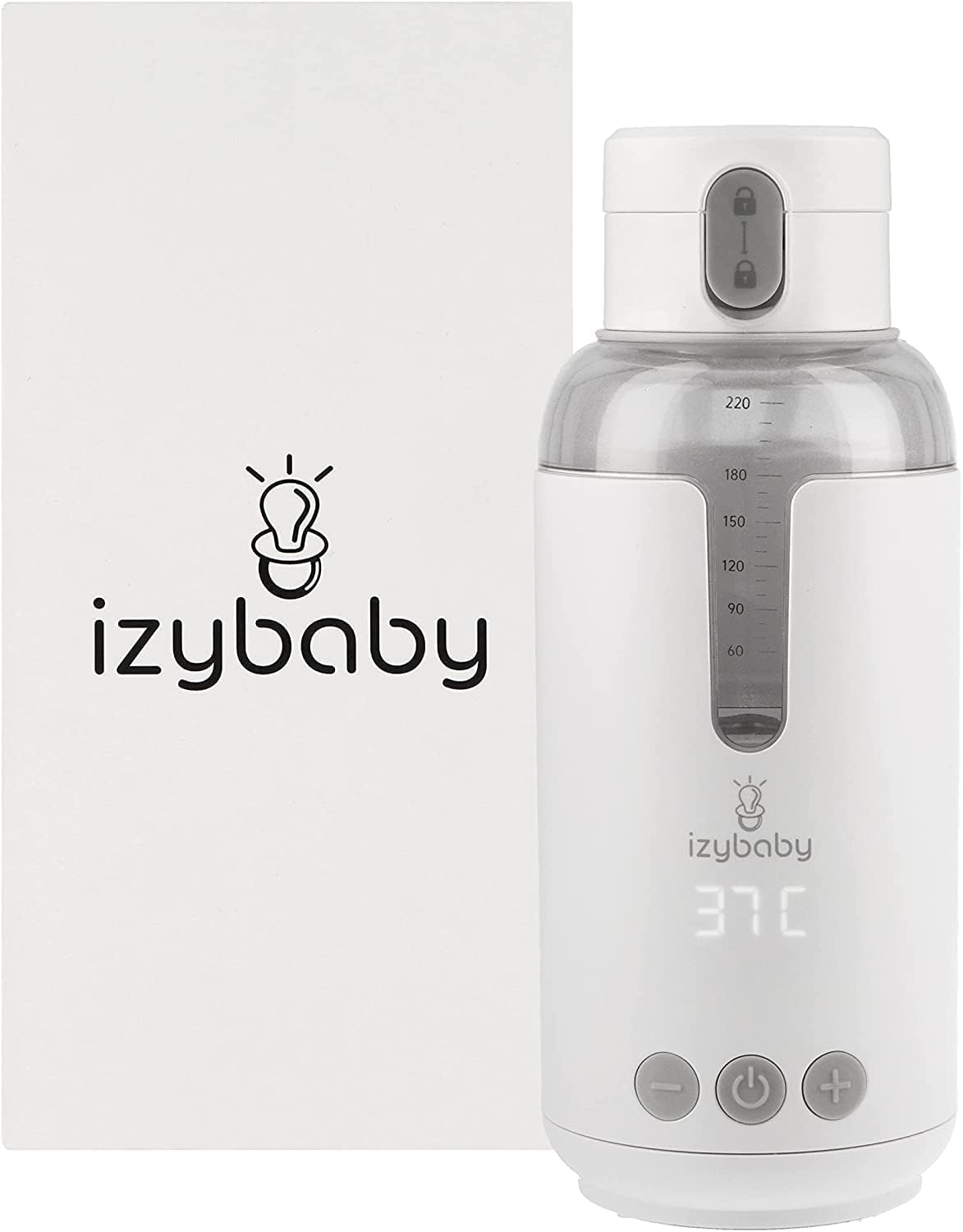 izybaby Nomad, Calentador portátil para biberones/coche, Temperatura ajustable, Carga USB, Calentador de leche materna