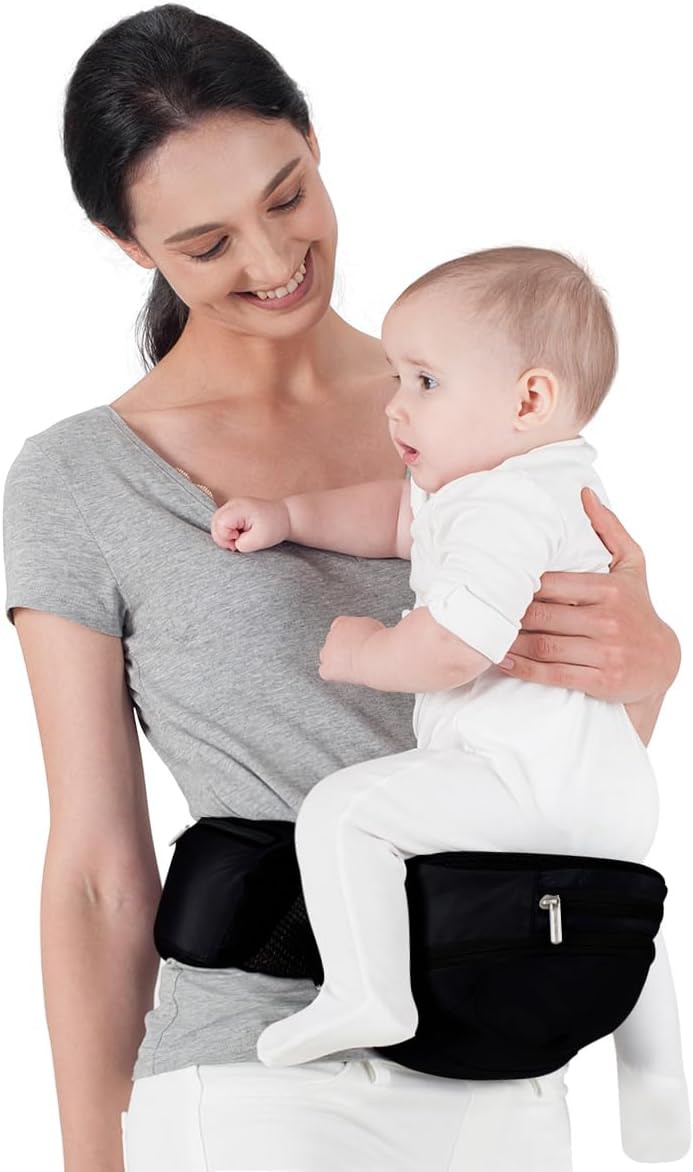 Bebamour porta-bebês assento quadril 0-36 meses leve 3 em 1 porta-bebês recém-nascido para criança hipseat (com extensor de cintura, série dobrável