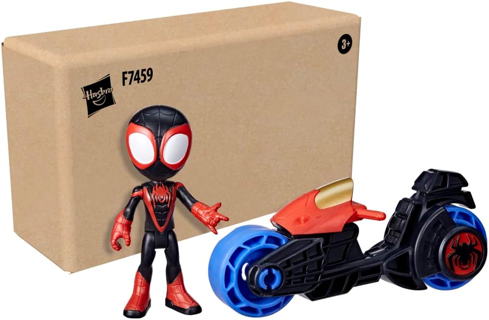 SPIDEY AND HIS AMAZING FRIENDS Marvel, Miles Morales: boneco de ação do Homem-Aranha, motocicleta de brinquedo, brinquedos para crianças de 3 anos