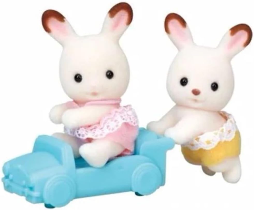 Sylvanian Families Conjunto de gêmeos de coelho de chocolate - conjunto de casa de bonecas 5420