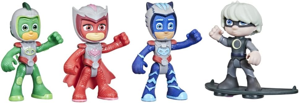 PJ Masks - Flight Time Mission Playset - Pacote de 4 figuras de ação articuladas