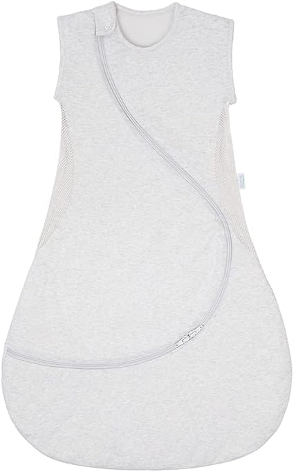 Saco de dormir para bebé PurFlo | Saco de dormir ligero de verano 0,5 tog | 3-18 meses | Saco de dormir de viaje | Artículos esenciales para recién nacidos | gris minimalista