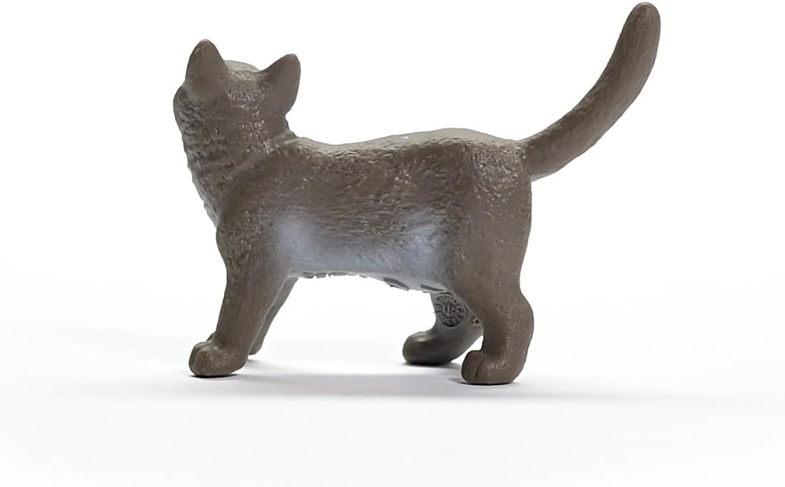 Schleich 13973 FARM WORLD British Shorthair Cat Figurine para maiores de 3 anos, Preto