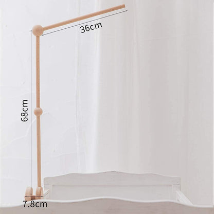 Suporte móvel para berço de bebê, suporte de madeira para pendurar móvel, acessório para berço para decoração de berçário, suporte de sino para cama