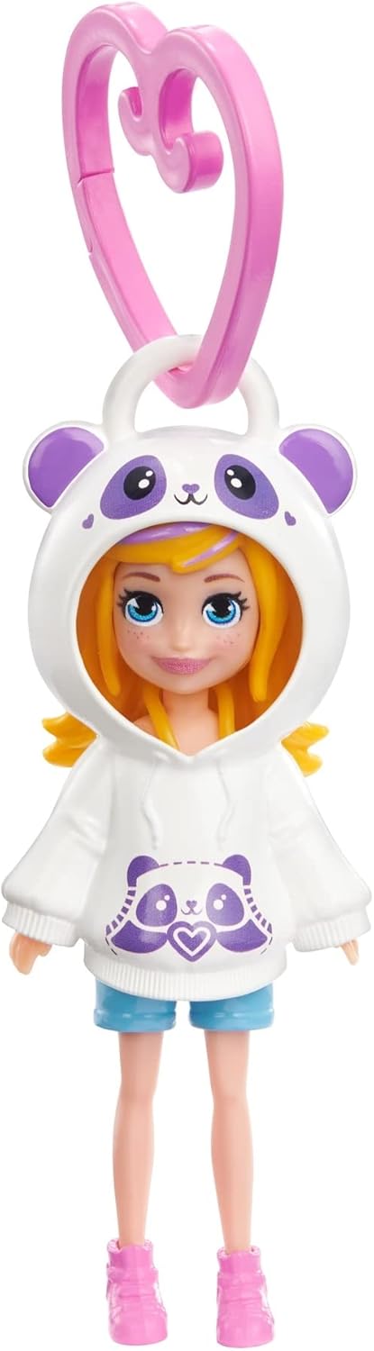 Polly Pocket Hoodie Friends Polly Panda Boneca para meninas de 4 anos ou mais