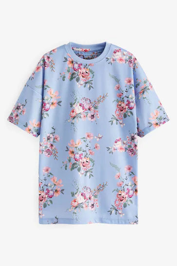 |Niña| Pack de 2 Camisetas Azul/Blanco Floral (2 a 14 años)