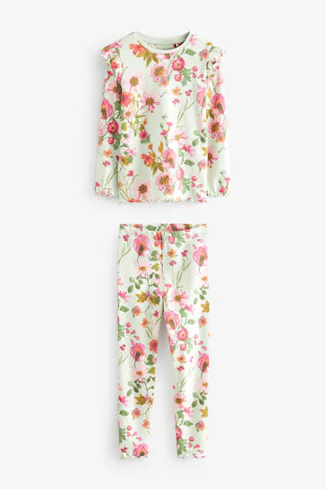 |Niña| Pack de 3 pijamas florales - Amarillo/Morado/Verde (9 meses a 16 años)