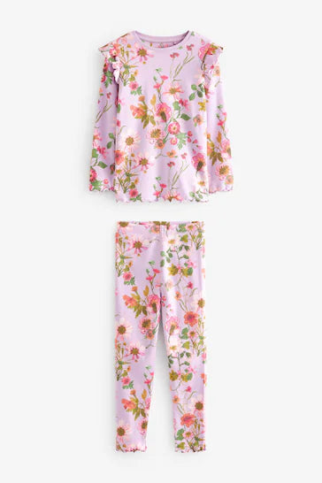 |Niña| Pack de 3 pijamas florales - Amarillo/Morado/Verde (9 meses a 16 años)