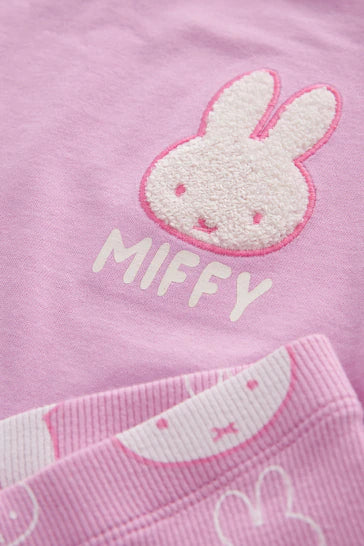 |Niña| Conjunto de camiseta de manga corta y culotte ciclista rosa Miffy (de 3 meses a 7 años)