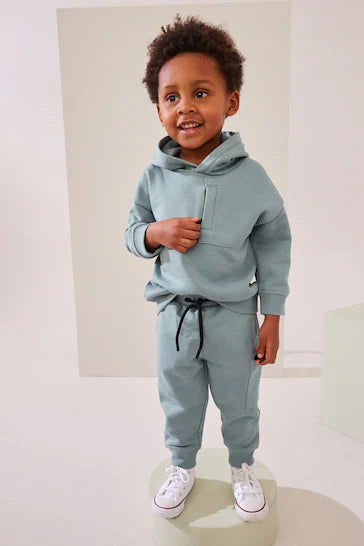 |Boy| Conjunto De Moletom Utilitário Azul Mineral e Conjunto De Jogging (3 meses a 7 anos)