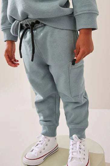 |Boy| Conjunto De Moletom Utilitário Azul Mineral e Conjunto De Jogging (3 meses a 7 anos)