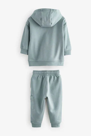 |Boy| Conjunto De Moletom Utilitário Azul Mineral e Conjunto De Jogging (3 meses a 7 anos)