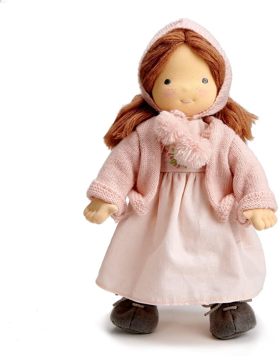 ThreadBear Design Boneca Liselie com vestido bordado em linho - peluche para crianças