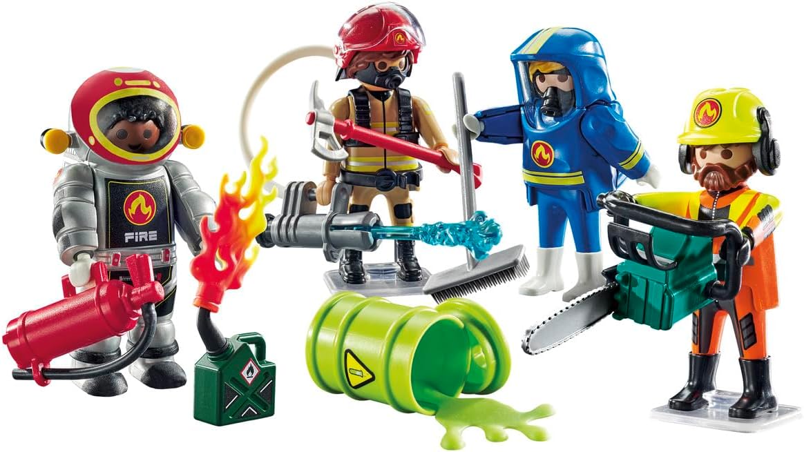 Playmobil 71468 Minhas Figuras: Resgate de Incêndio, com figuras personalizadas e acessórios removíveis, dramatização divertida e imaginativa, conjuntos de jogos variados adequados para crianças a partir de 5 anos