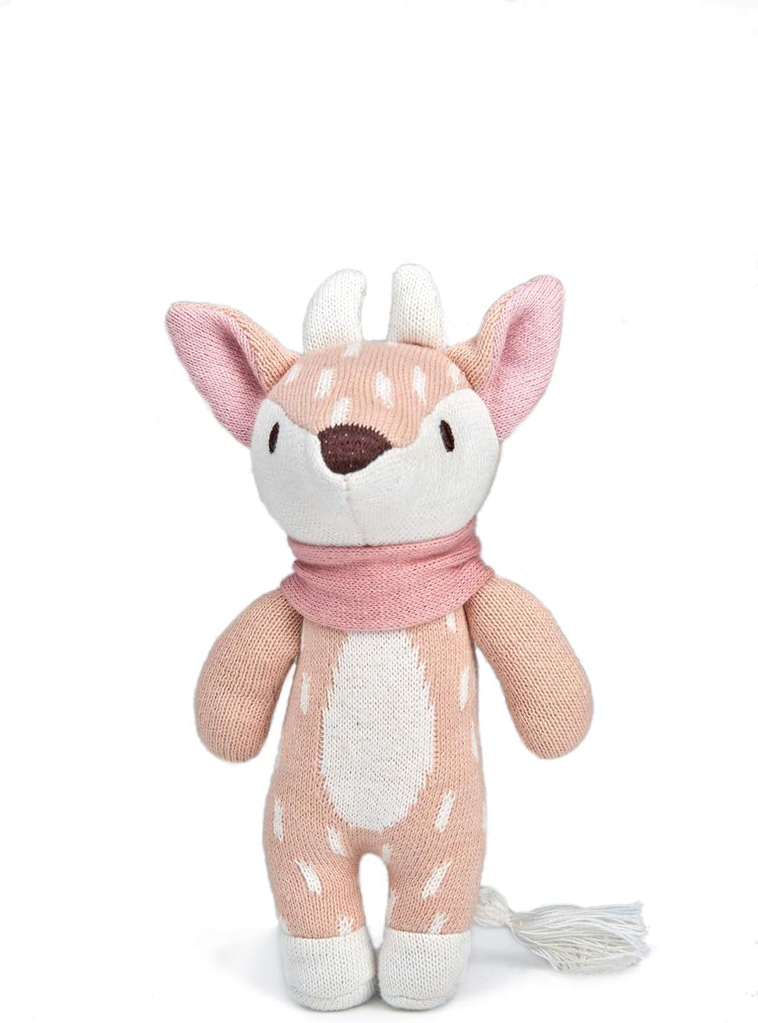 ThreadBear Design Boneca animal macia de brinquedo de cervo bebê em rosa - presente para bebês e crianças pequenas promove brincadeiras sensoriais e imaginativas e reconhecimento de toque para crianças a partir de 0 anos