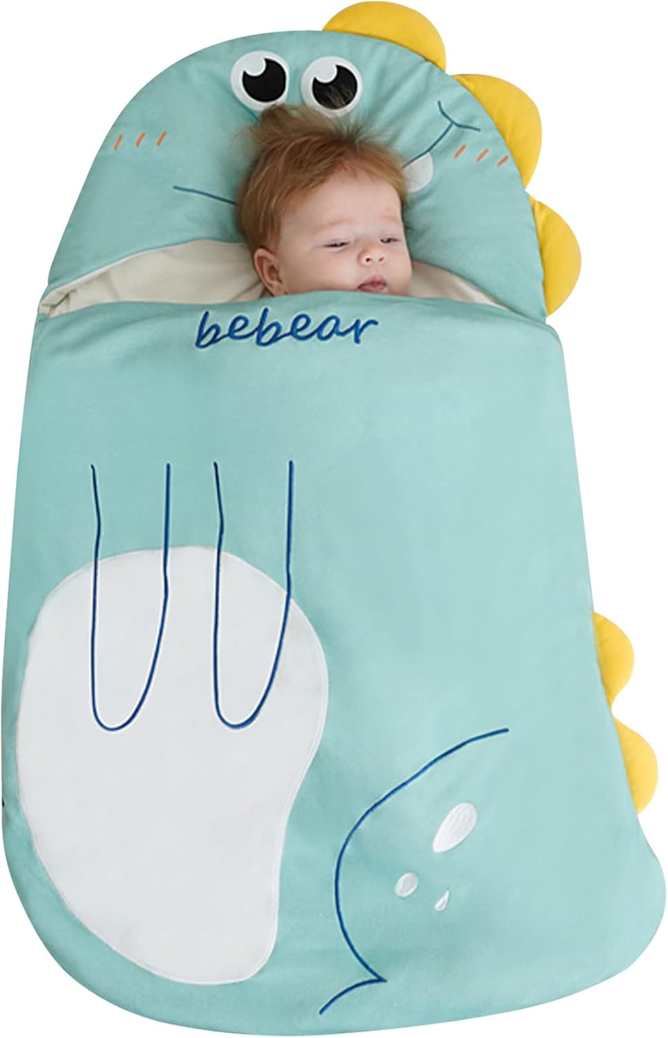 Bebamour Saco de dormir para bebê anti-chute 2,5 Tog de algodão cobertor vestível Saco de dormir para criança com mangas Saco de dormir para andador infantil (Dino/50-85 cm/0-18 meses)